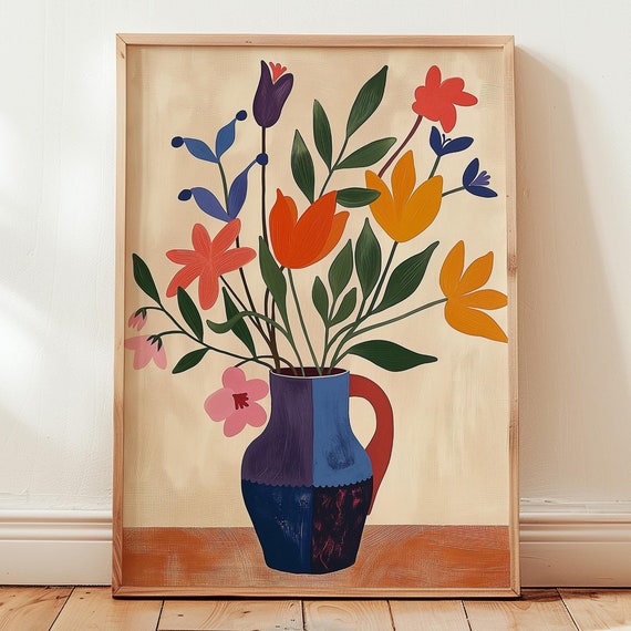 Matisse Flower Vase Print Botanical Wall Art