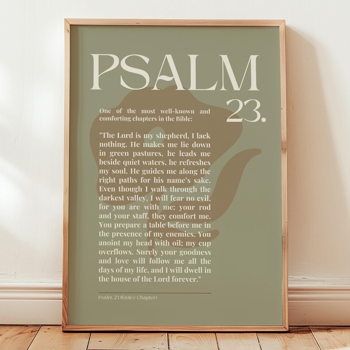 Psalm 23 Green Print Bible Verse Wall Art