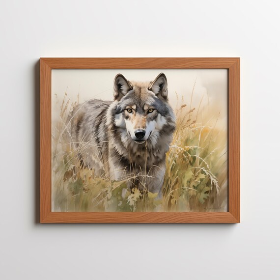 Wolf Watercolor Print Wildlife Animal Art Natureinspired Decor
