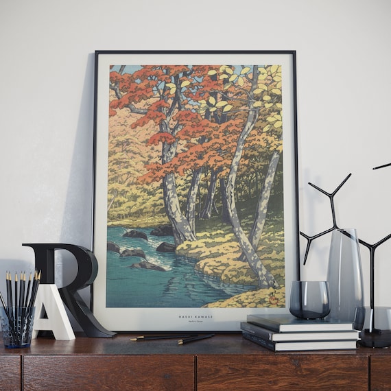 Autumn At Oirase, Hasui Kawase Vintage Japanese Woodblock Art Print