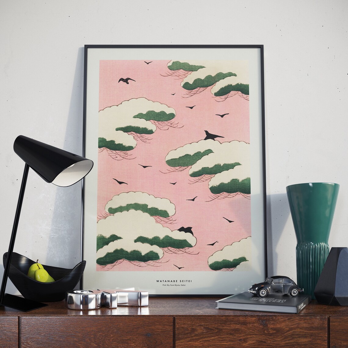 Pink Sky By Watanabe Seitei, Vintage Japanese Woodblock Print