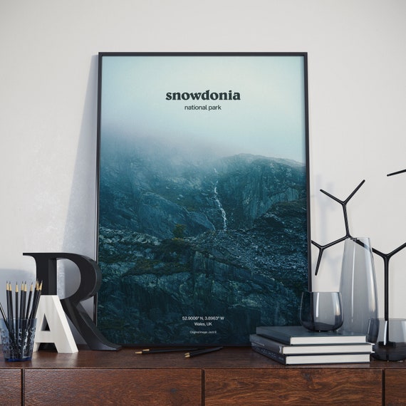 Snowdonia Retro Poster Design Adventure Wall Art Home Decor Gift For Hikers Vintage Travel Photography Minimalist Print Contemporary