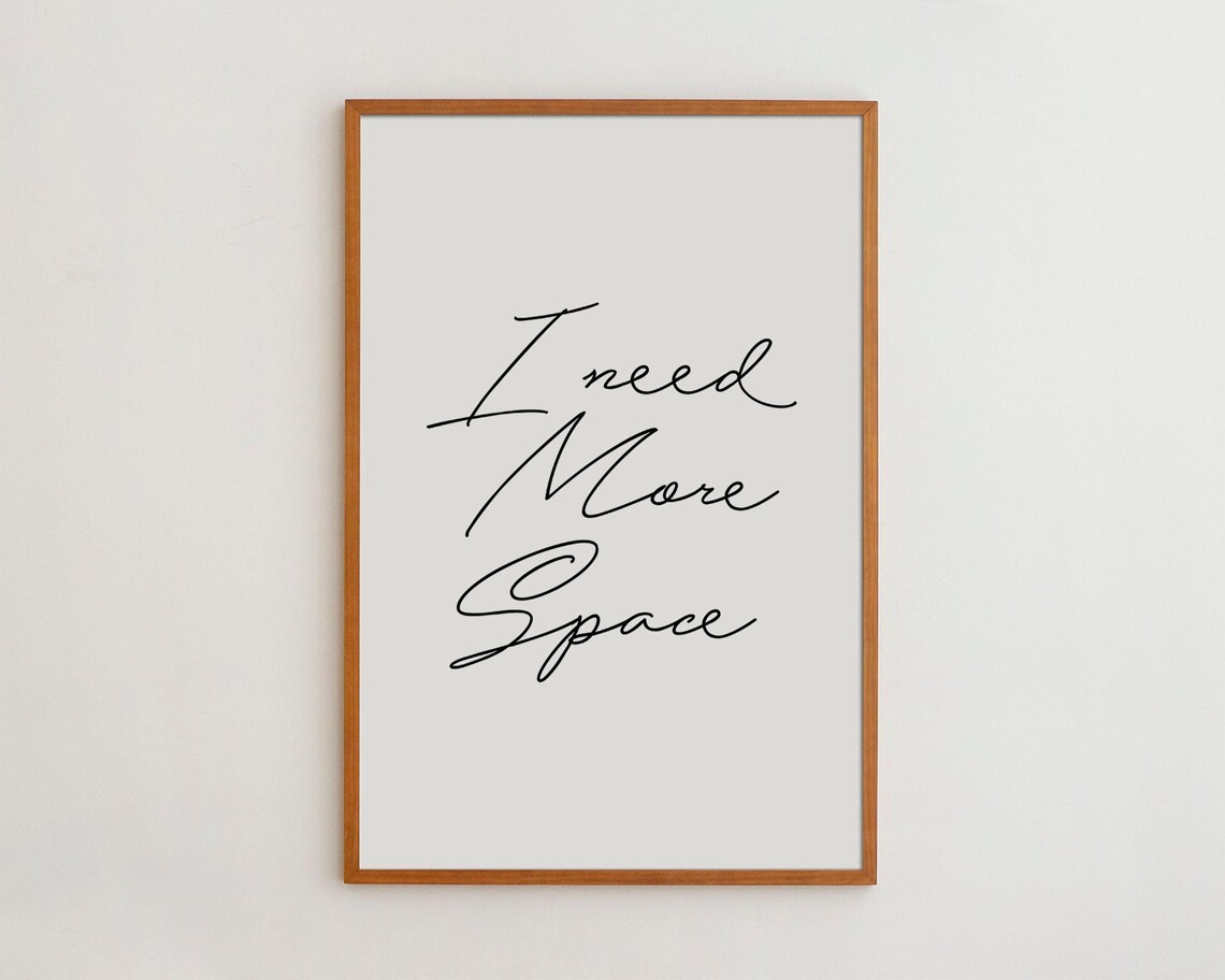Space Typography Art Print, Minimalist Handwriting