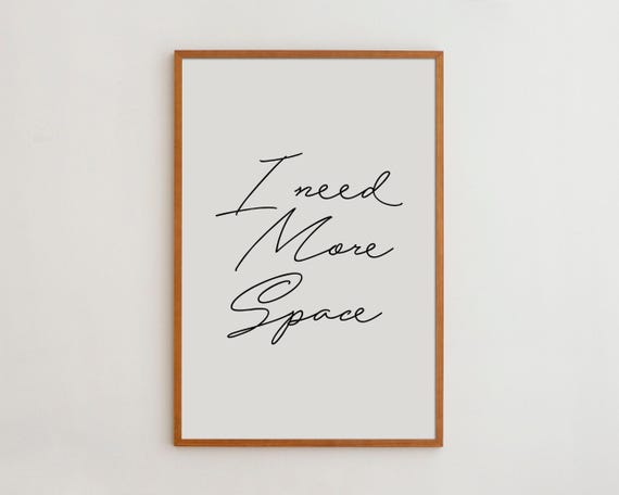 Space Typography Art Print, Minimalist Handwriting