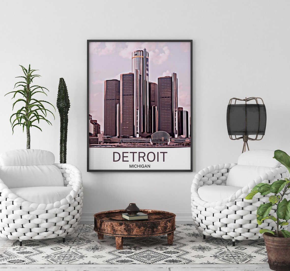 Detroit Detroit Print Detroit Wall Art Detroit Poster Detroit Wall Decor Detroit Souvenir Detroit Poster Detroit Decir Travel - Image 2