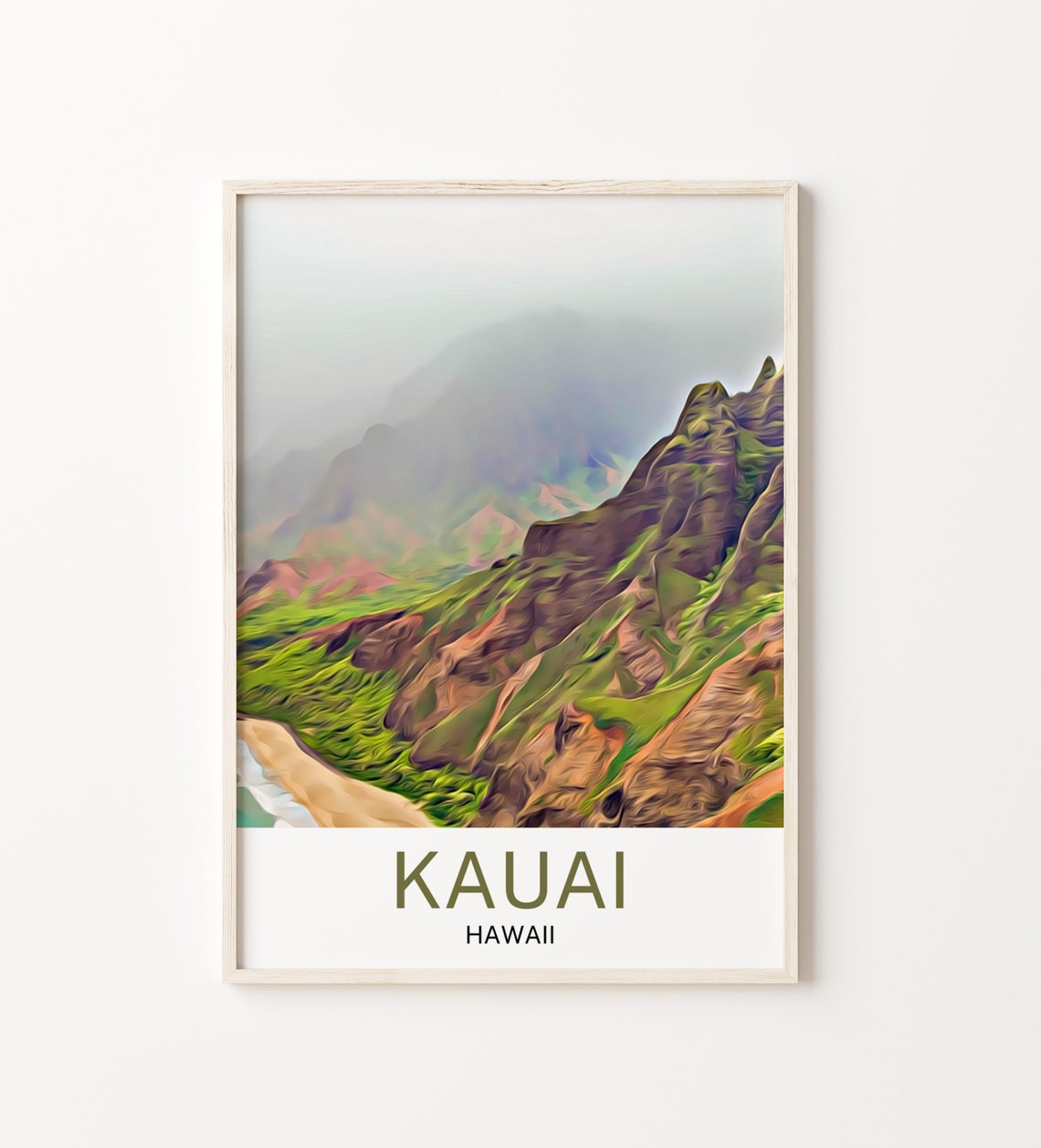 Kauai Travel Print Kauai Wall Art Kauai Poster Kauai Art Print Kauai Wall Decor Kauai Travel Kauai Artwork Kauai Painting Kauai Gift