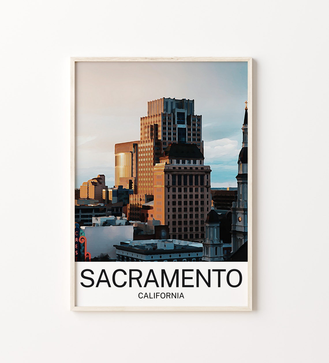 Sacramento Travel Print Sacramento Wall Art Sacramento Poster Sacramento Art Print Sacramento Wall Decor Sacramento Travel