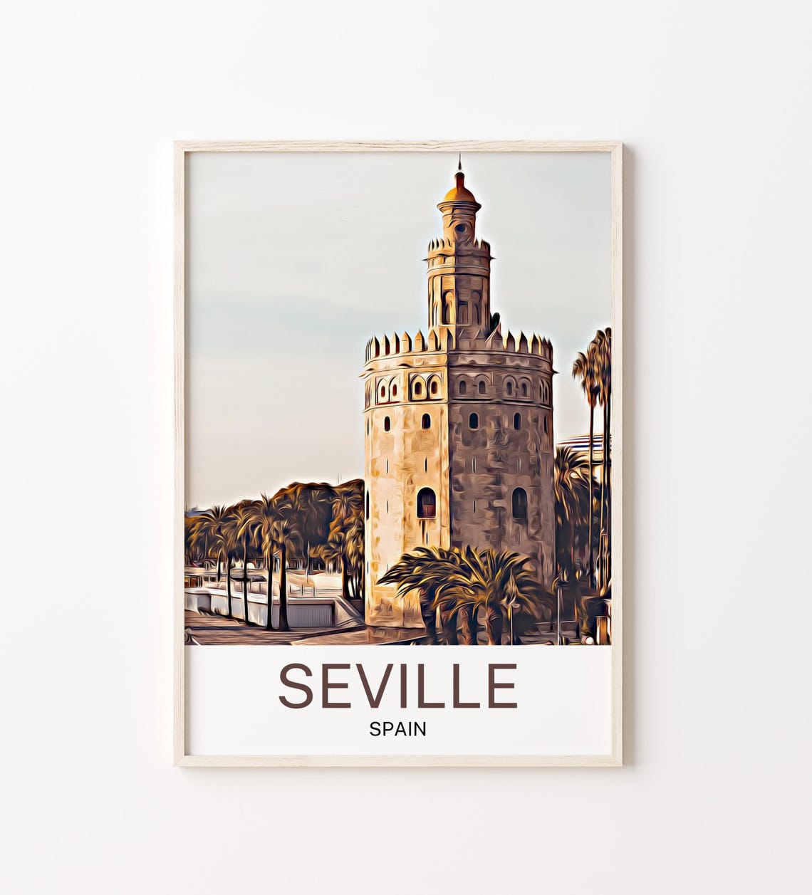 Seville Travel Print Seville Wall Art Seville Poster Seville Art Print Seville Artwork Unique Birthday Wedding Gift Cityscape Poster