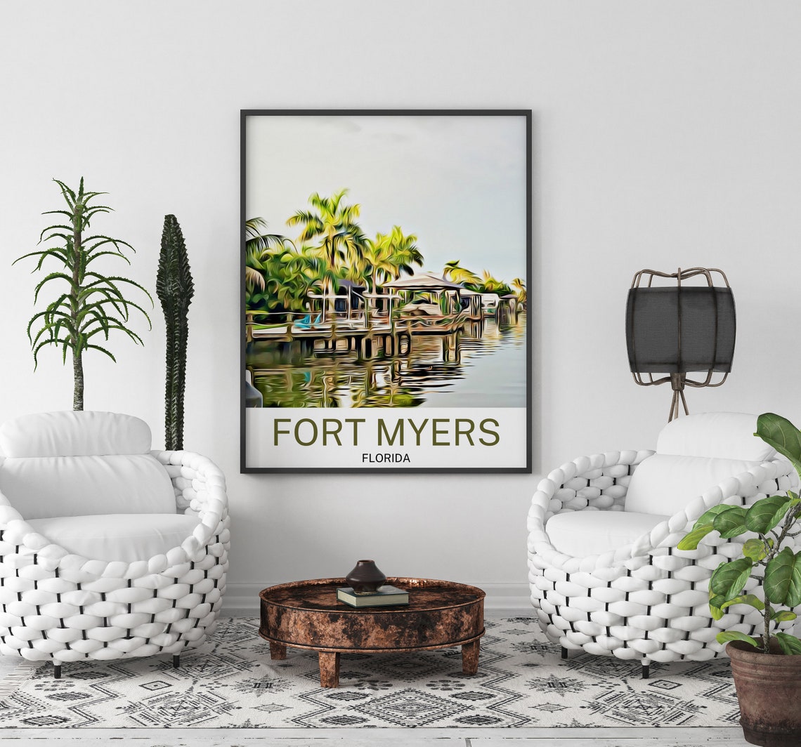 Fort Myers Travel Print Fort Myers Wall Art Fort Myers Art Fort Myers Artwork Fort Myers Art Print Fort Myers Gift Fort Myers Poster - Image 3