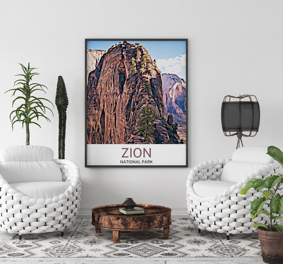 Zion National Park Travel Print Zion National Park Wall Art Zion National Park Art Zion National Park Artwork - Image 3