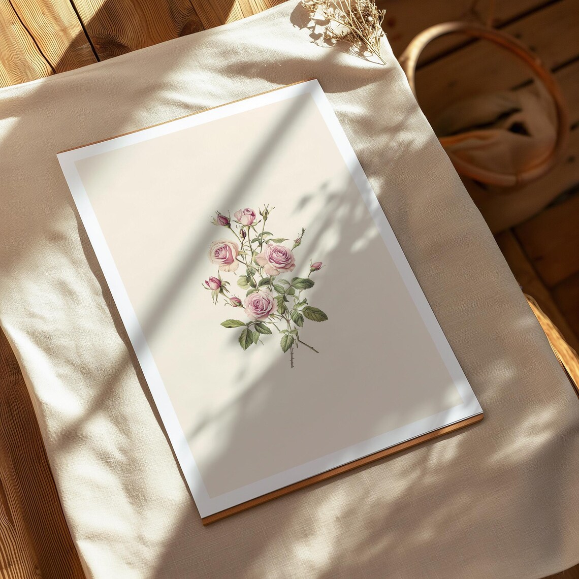 Vintage Floral Print, Antique Rose Botanical Poster - Image 3
