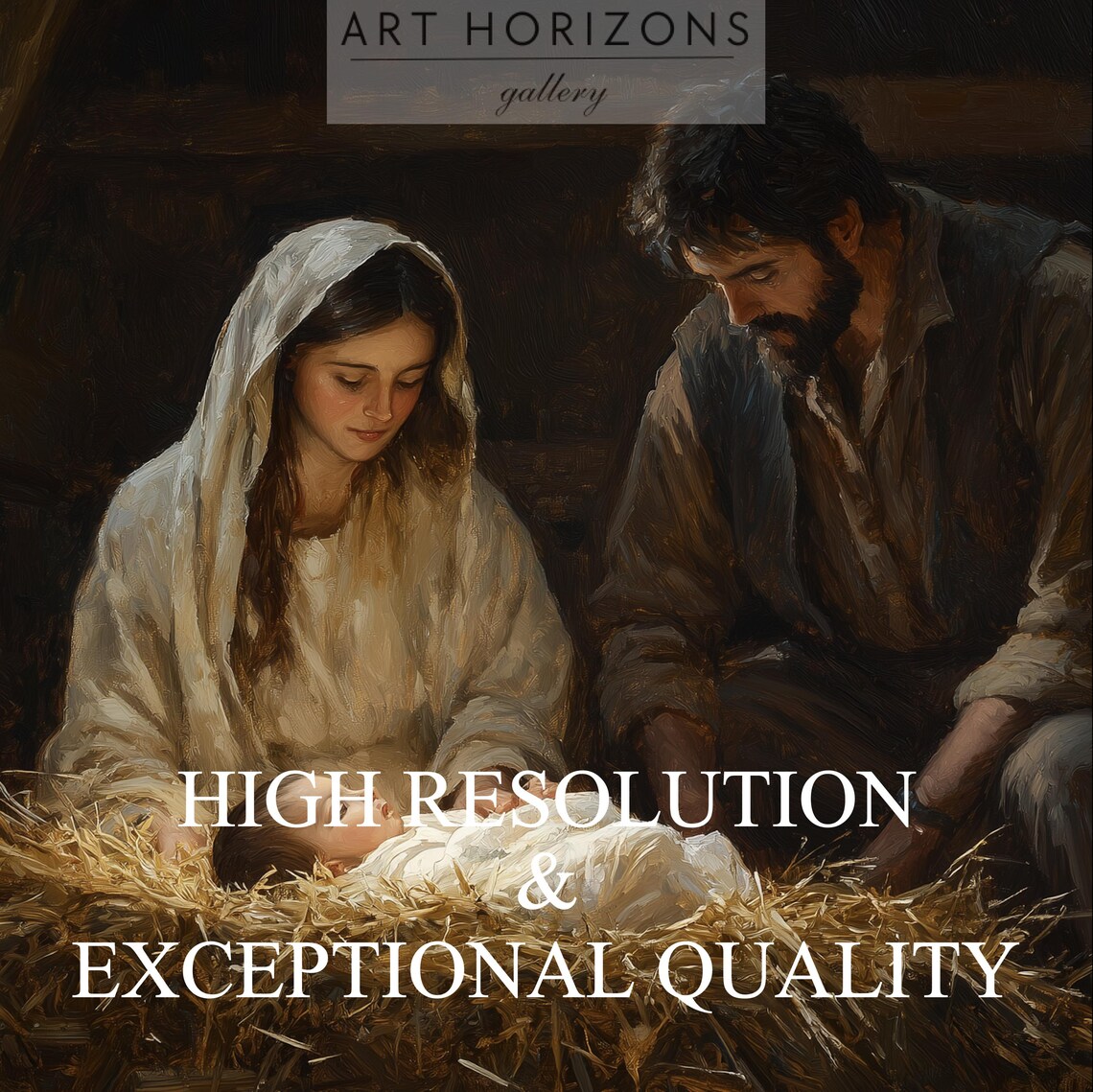 Vintage Nativity Scene Christmas Art Print - Image 3