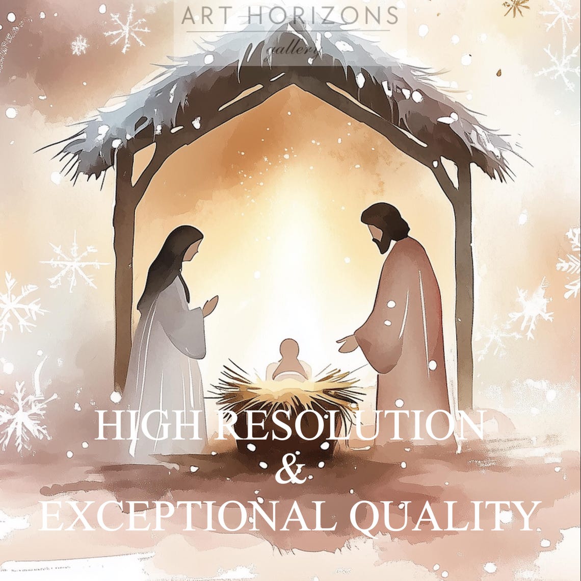 Christmas Nativity Scene Birth Of Jesus Art Wall Art Christmas Print Wall Art Watercolor Painting Christian Faith Gift A134 - Image 4