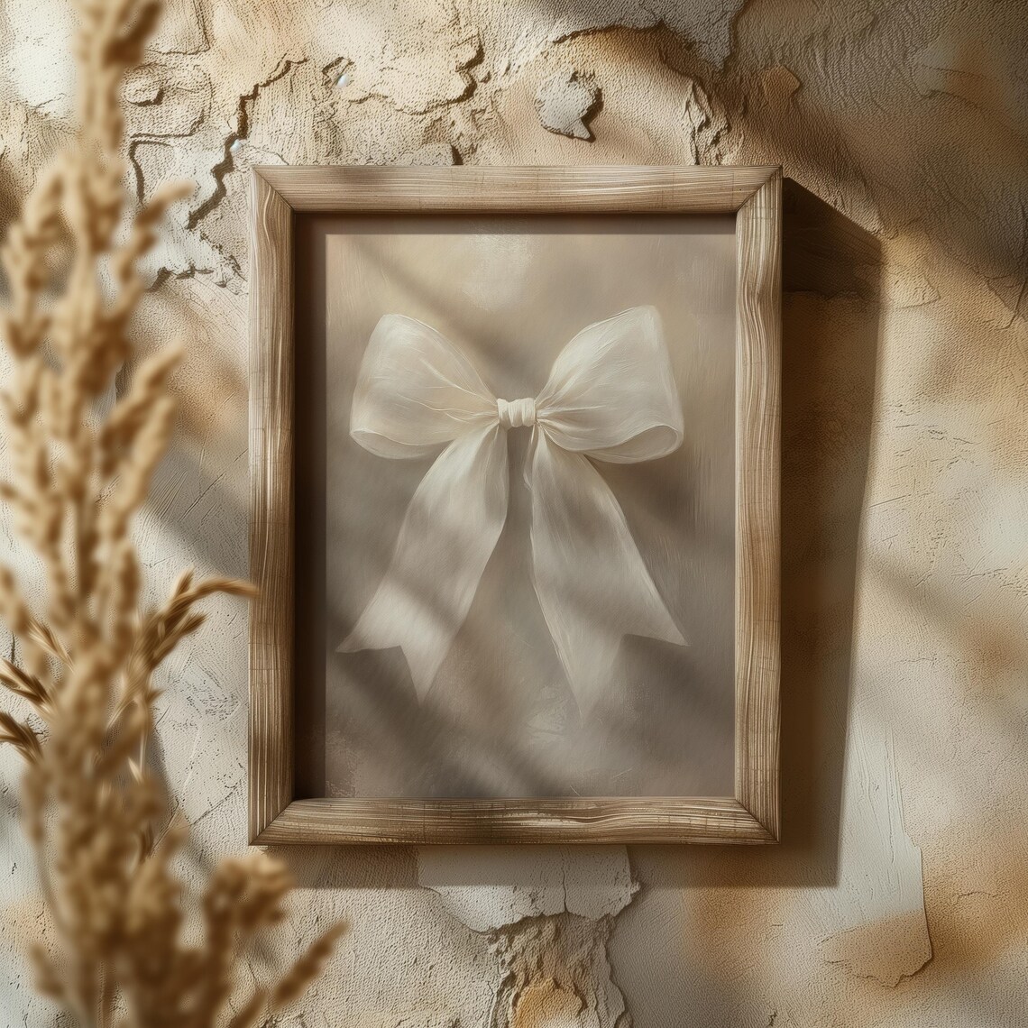 Coquette White Bow Vintage Oil Painting Art Print - Image 3
