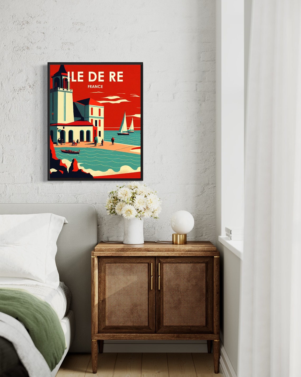 Ile De Re France Retro Art Print Ile De Re France Wall Art Illustration Ile De Re France Vintage Minimal Design Poster - Image 3