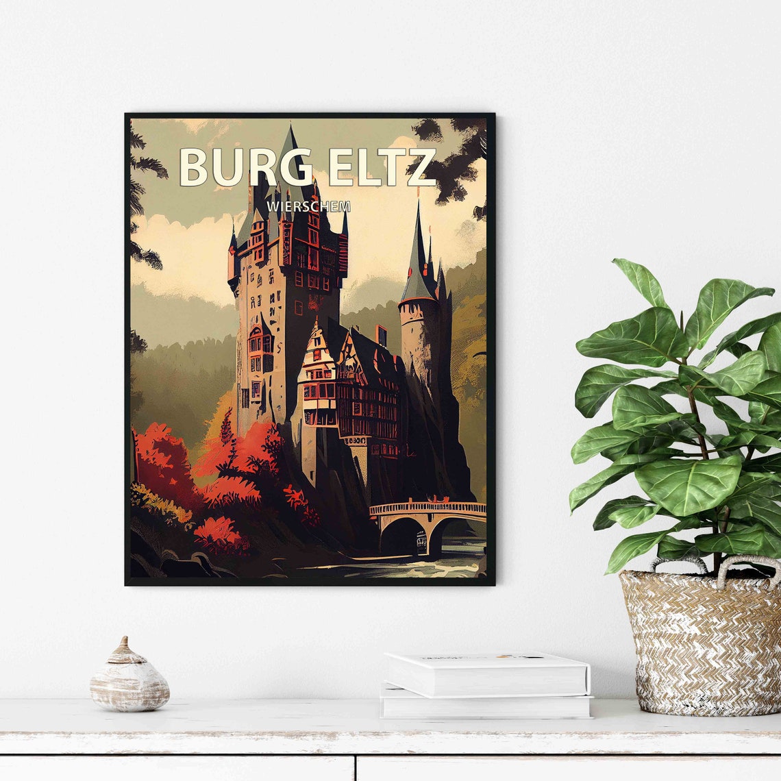 Burg Eltz Castle Wierschem Germany Medieval Forest Vintage Poster - Image 3
