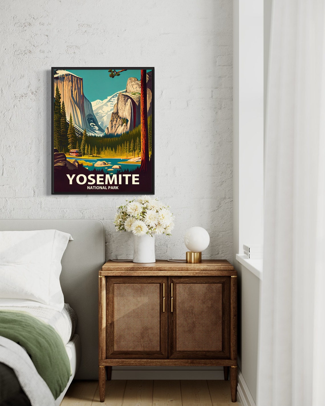 Yosemite National Park Towering Granite Cliffs Classic Style Poster - Image 2
