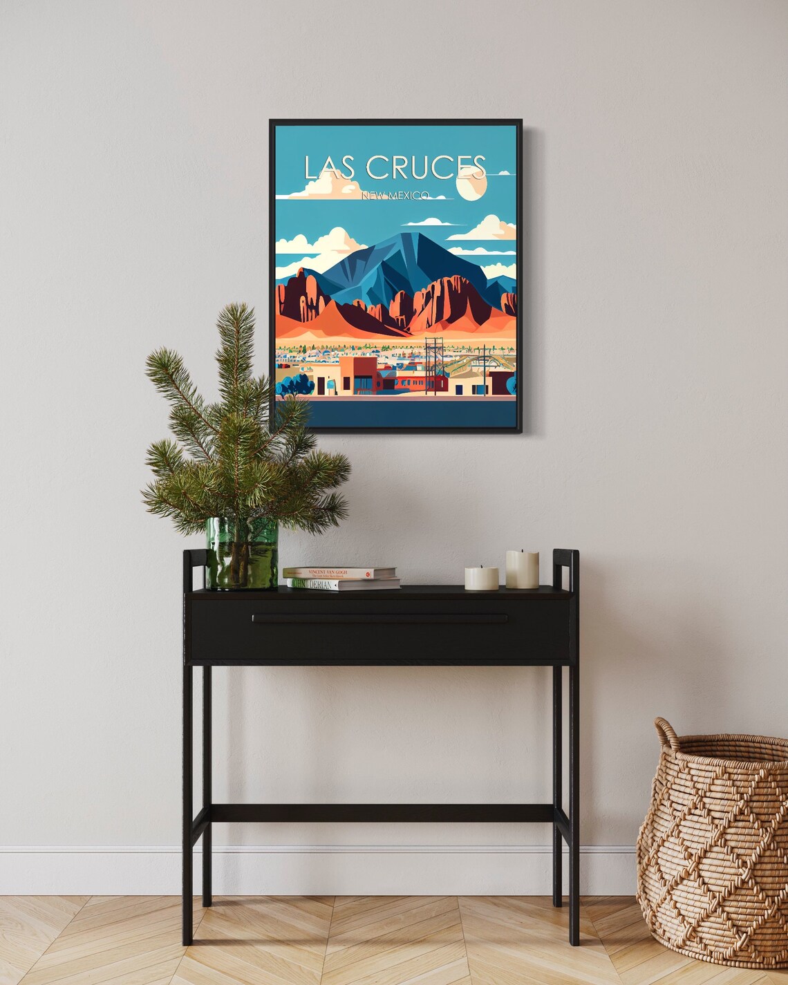 Las Cruces New Mexico Retro Organ Mountains Desert Town Poster - Image 2