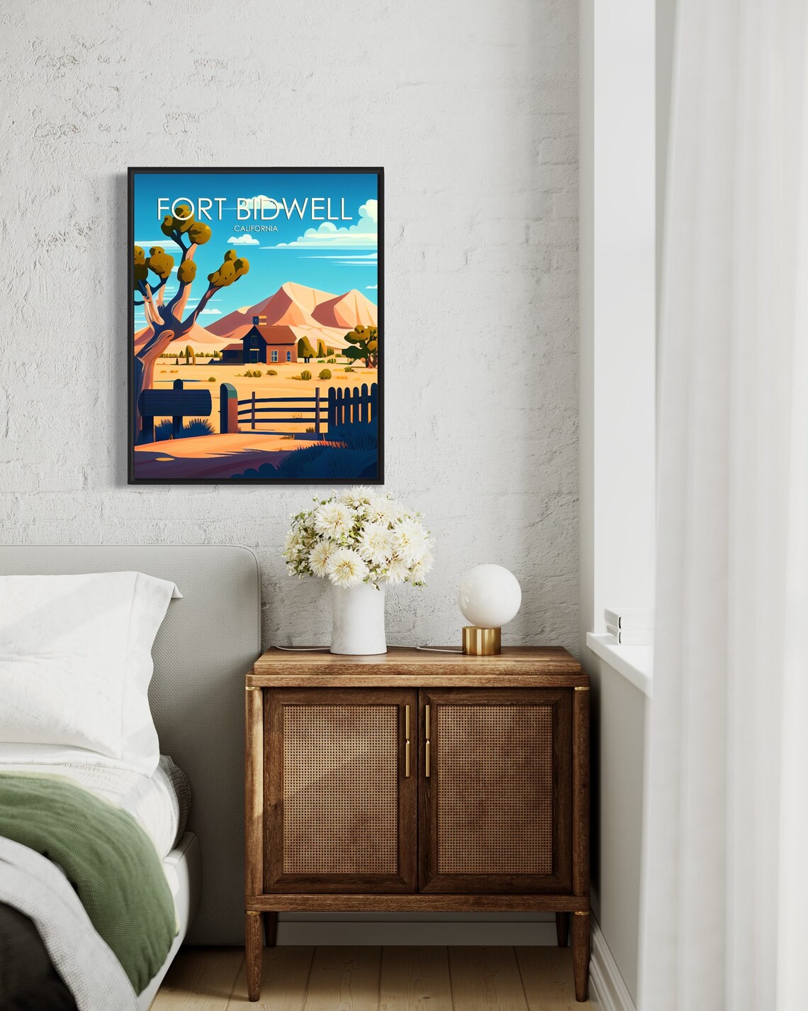 Fort Bidwell California Retro Art Print Fort Bidwell Art Illustration Fort Bidwell Vintage Minimal Design Poster - Image 2