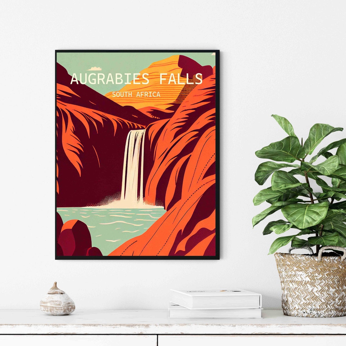 Augrabies Falls South Africa Red Canyon Waterfall Vintage Poster - Image 3