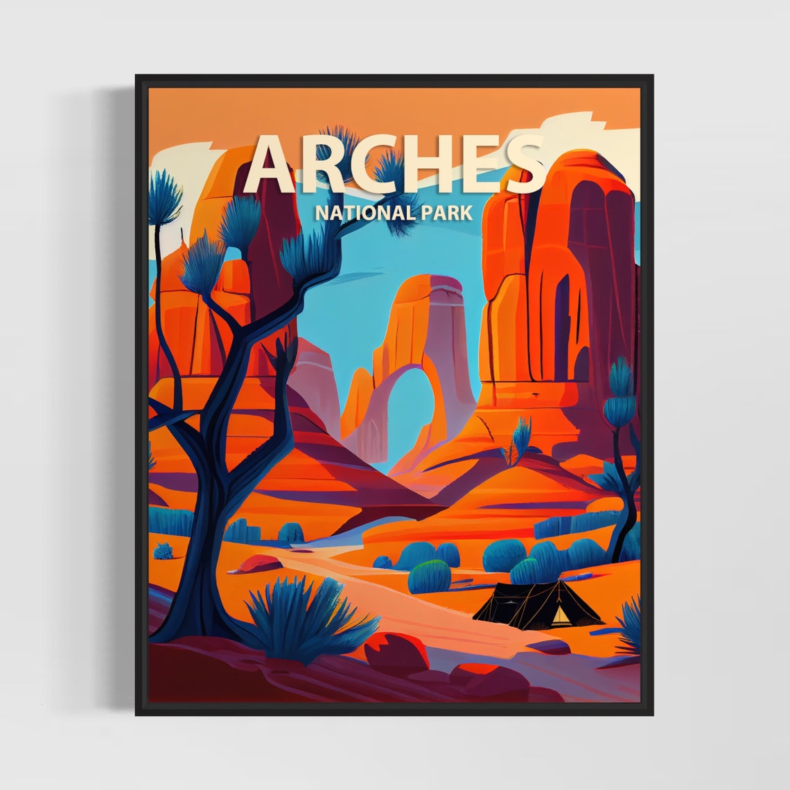Arches National Park Red Rock Arch Desert Utah Landscape Poster