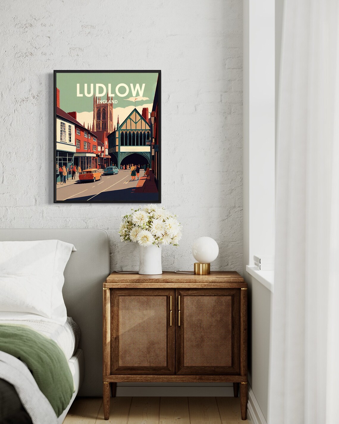 Ludlow England Historic Market Town Street Retro Travel Poster - Image 3