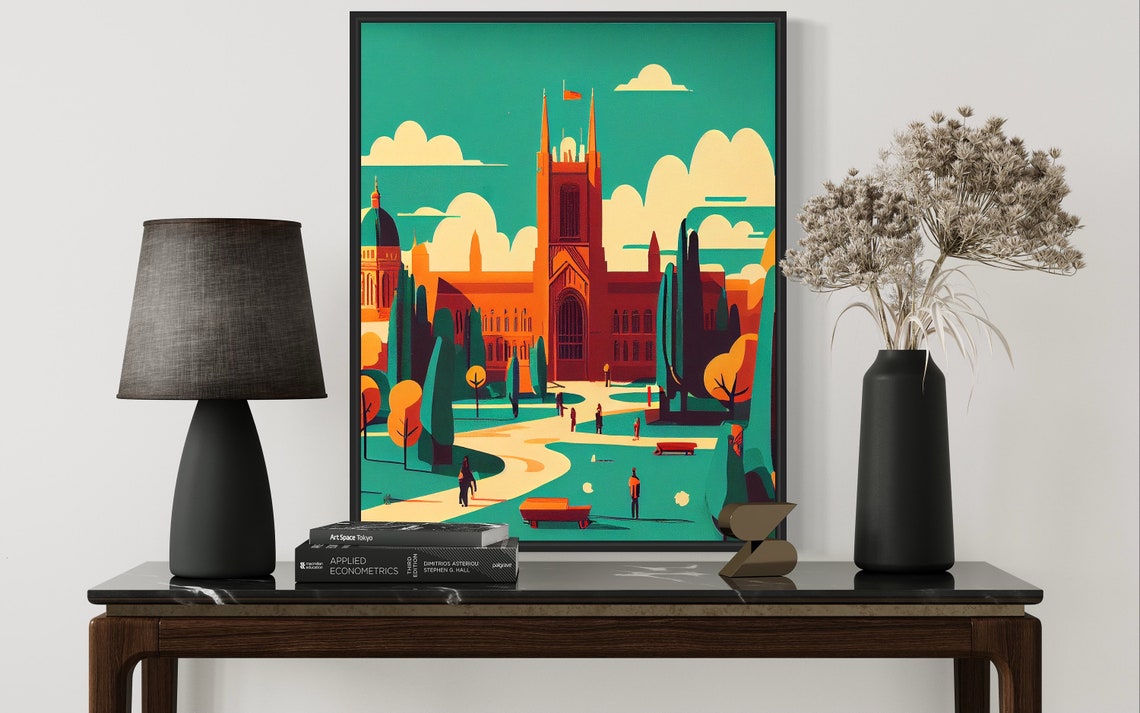 Nottingham England Gothic Cathedral Green Park Travel Poster - Image 3