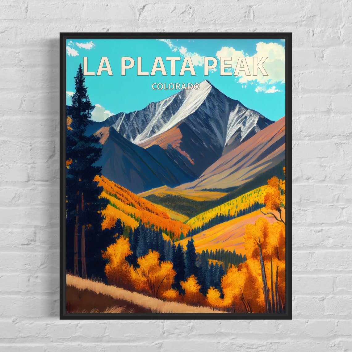 La Plata Peak Colorado Autumn Aspens Golden Mountain Vista Poster