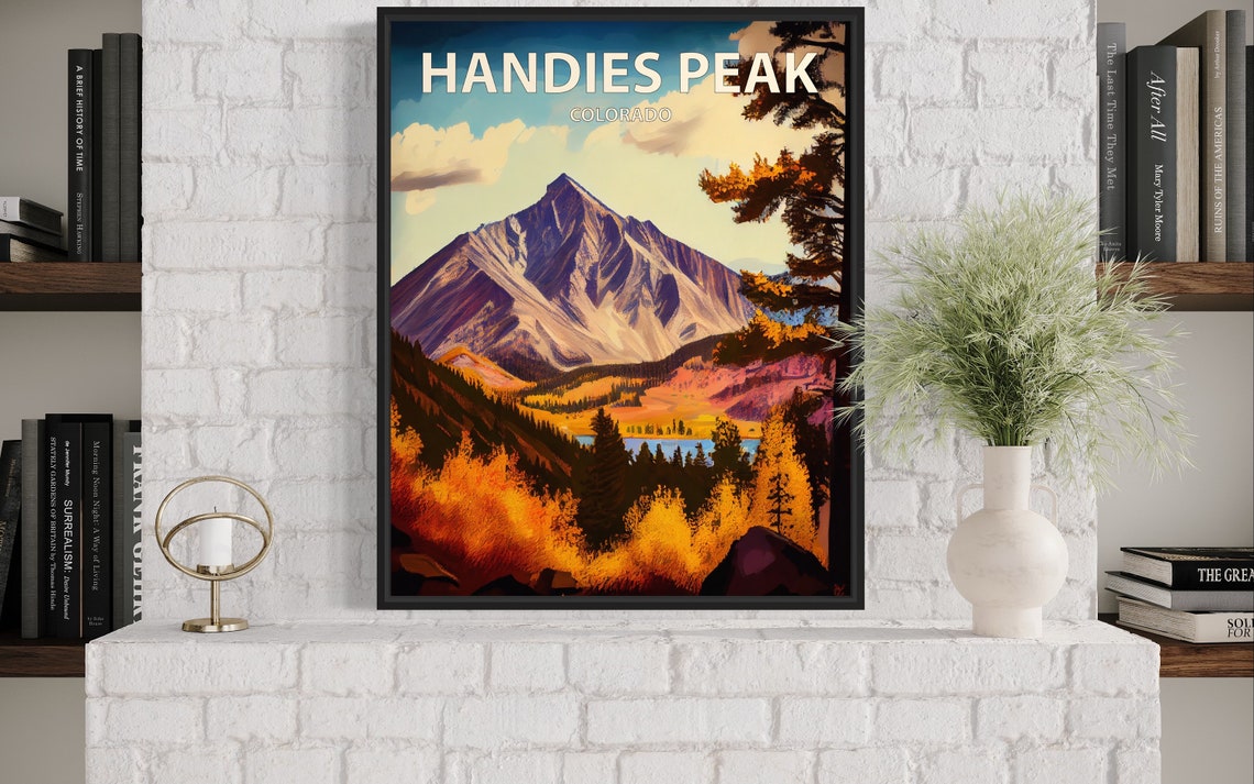 Handies Peak Colorado Autumn Valley Beneath Mountain Summit Poster - Image 2