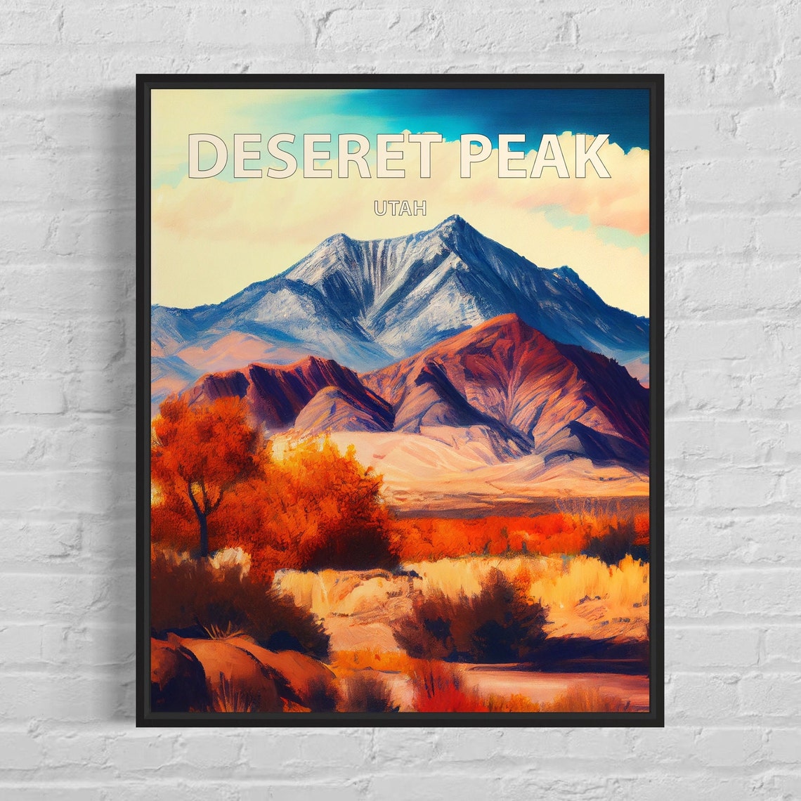 Deseret Peak Utah Broad Snow Ridge Red Hills Fall Color Poster