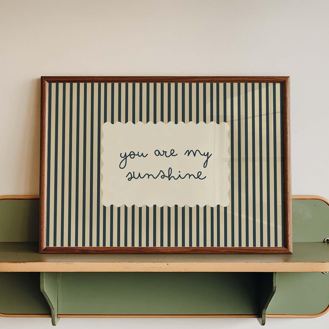 You Are My Sunshine Poster Retro Striped Wall Art Nursery Quote Print