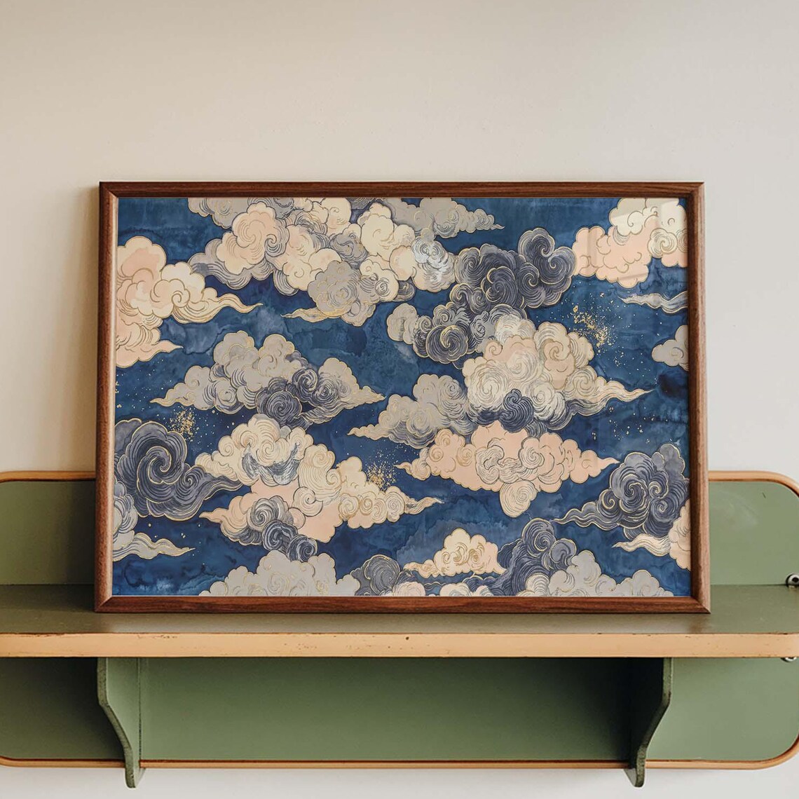 Japanese Cloud Poster Print, Japandi Decor
