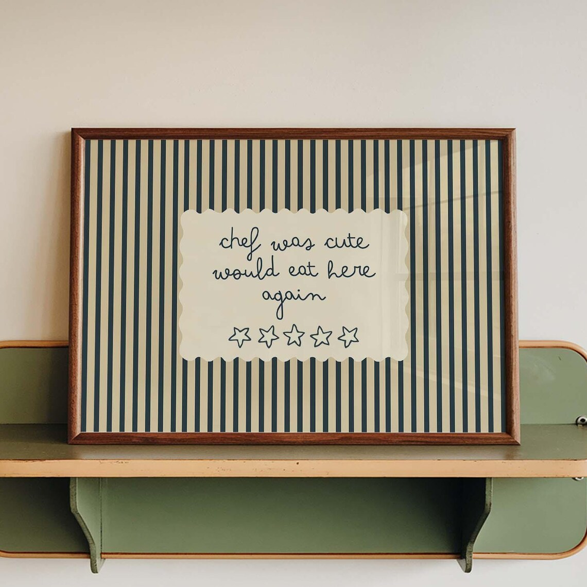 Funny Kitchen Poster Print, Chef Was Cute Quote