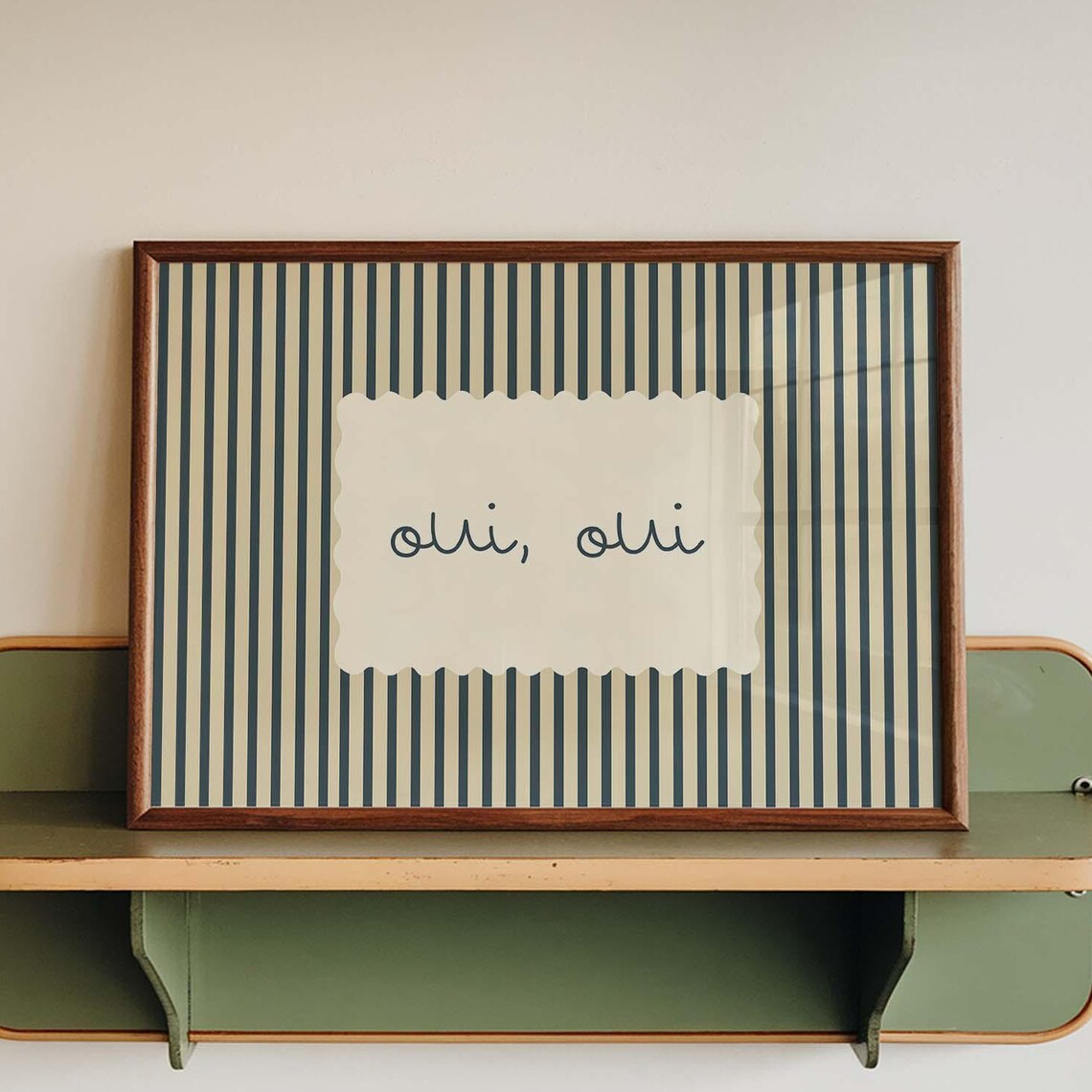 Oui Oui Funny French Striped Typography Farmhouse Bathroom Poster