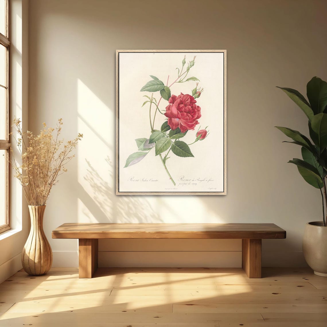 Vintage Red Rose Botanical Illustration Classic Flower Study Poster - Image 5