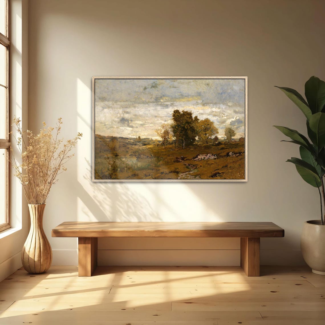 Golden Fields And Tall Trees Beneath A Dramatic Cloudy Sky Poster - Image 4