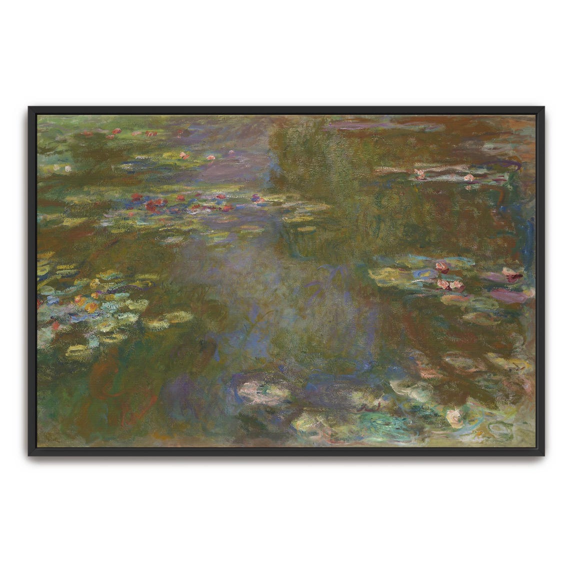 Claude Monet Water Lily Pond With Floating Blossoms Art Print