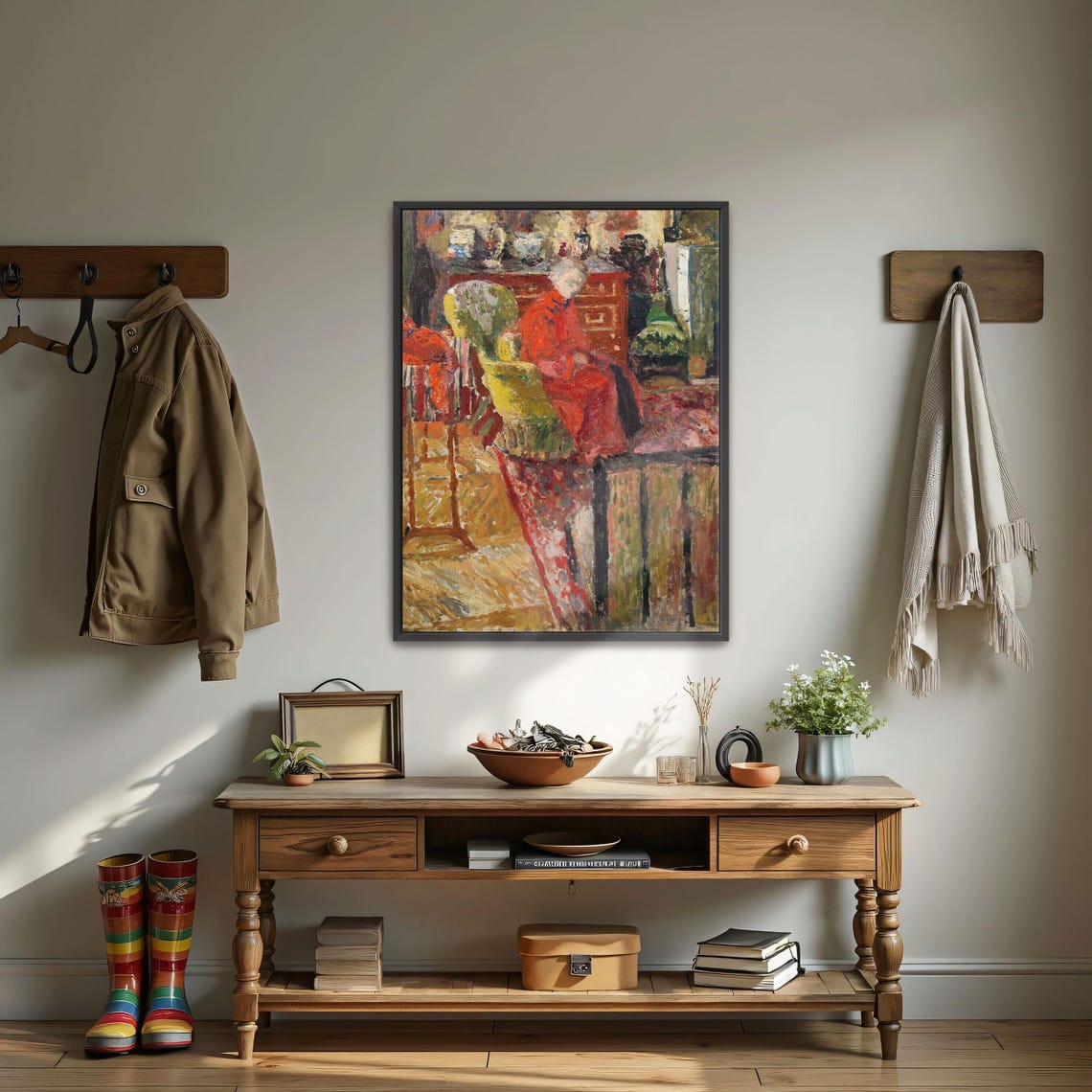 Woman in Red Robe Interior Portrait Post Impressionist Art Poster - Image 4