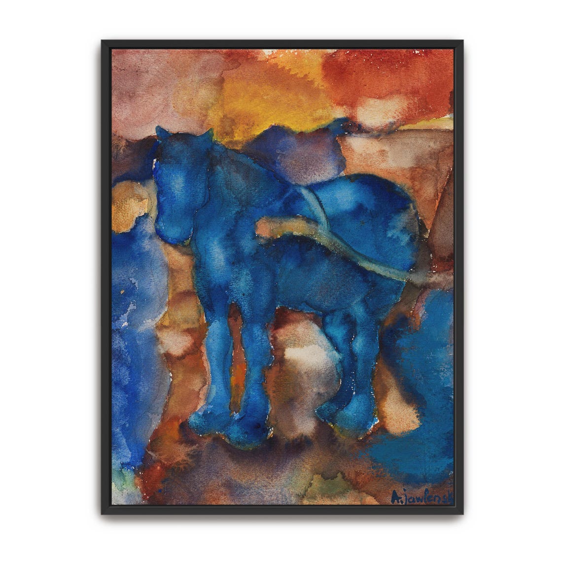 Alexej von Jawlensky Blue Horse Watercolor Expressionist Art Poster