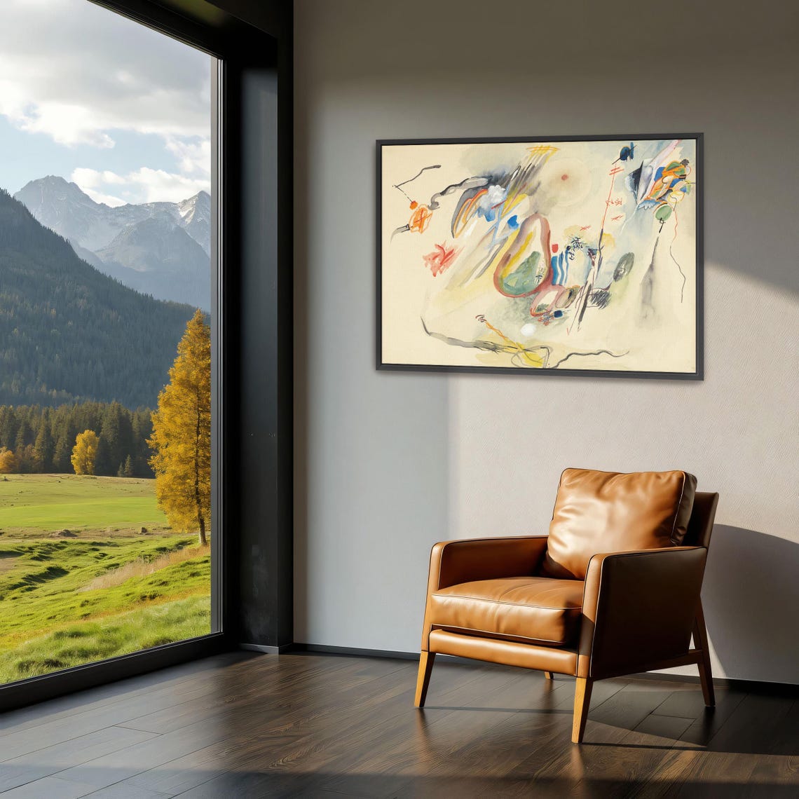 Light Abstract Watercolor With Floating Colorful Shapes Poster - Image 3