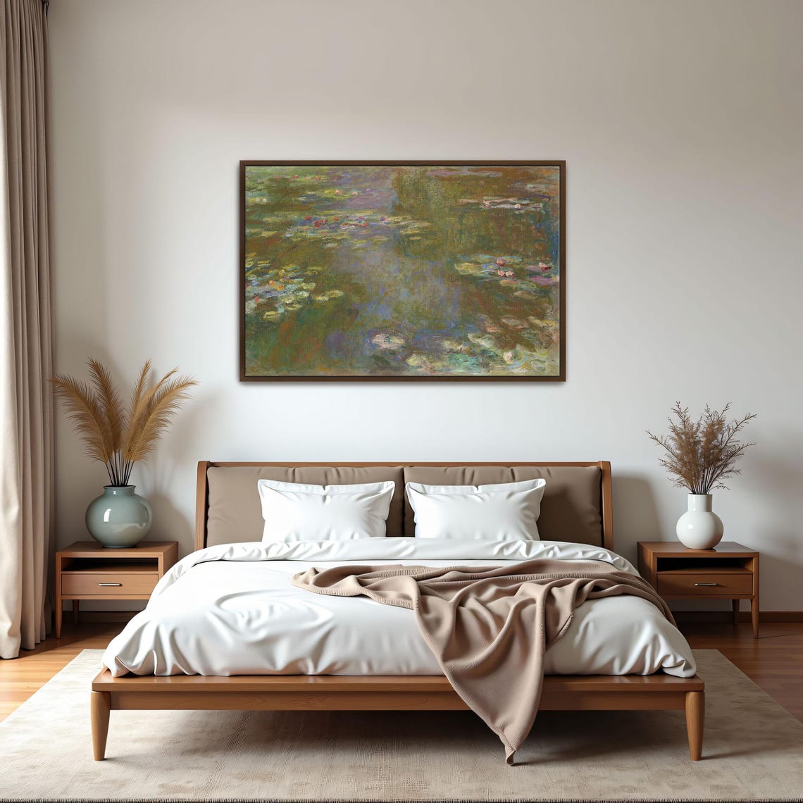 Claude Monet Water Lily Pond With Floating Blossoms Art Print - Image 5