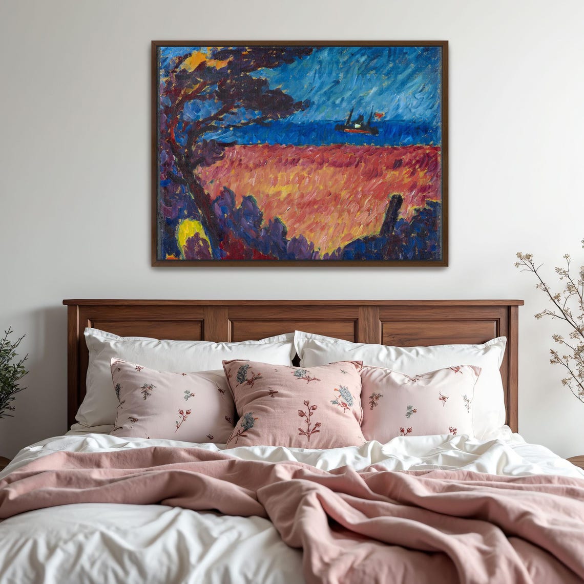 Expressionist Seascape With Dark Tree And Ship At Sea Poster - Image 5