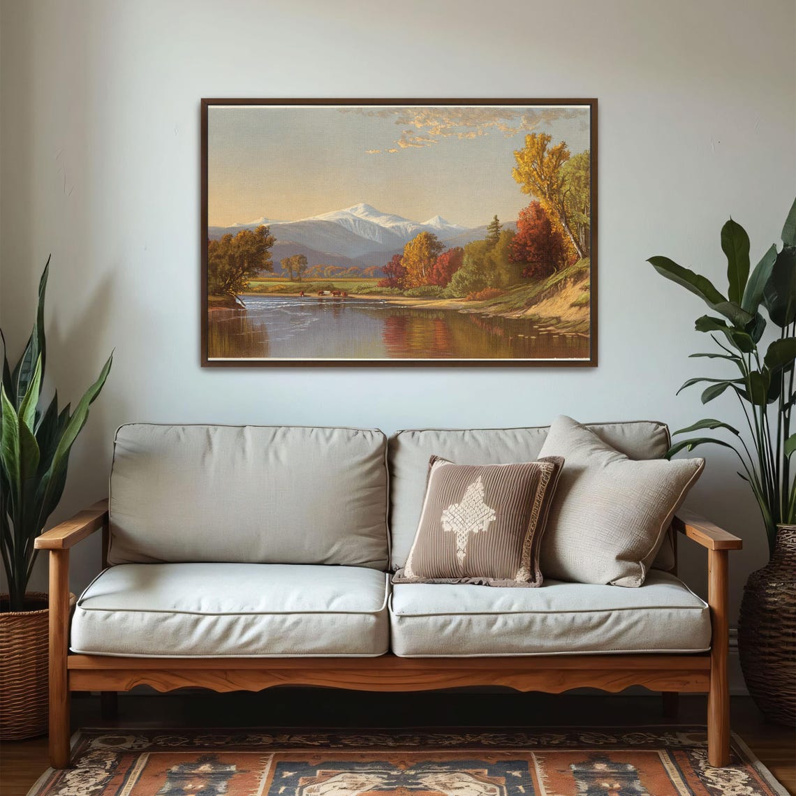 Snow Capped Autumn Mountains Reflected In A Peaceful River Poster - Image 5
