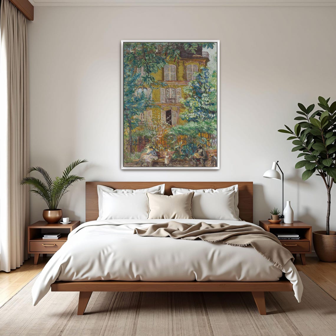 Parisian Yellow House With Garden Impressionist Landscape Poster - Image 3