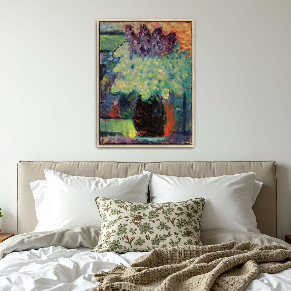Vase of Purple and White Flowers Impressionist Still Life Poster - Image 4
