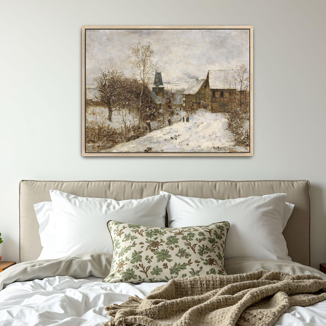 Snowy Village Lane with Houses on a Quiet Winter Day Art Poster - Image 5