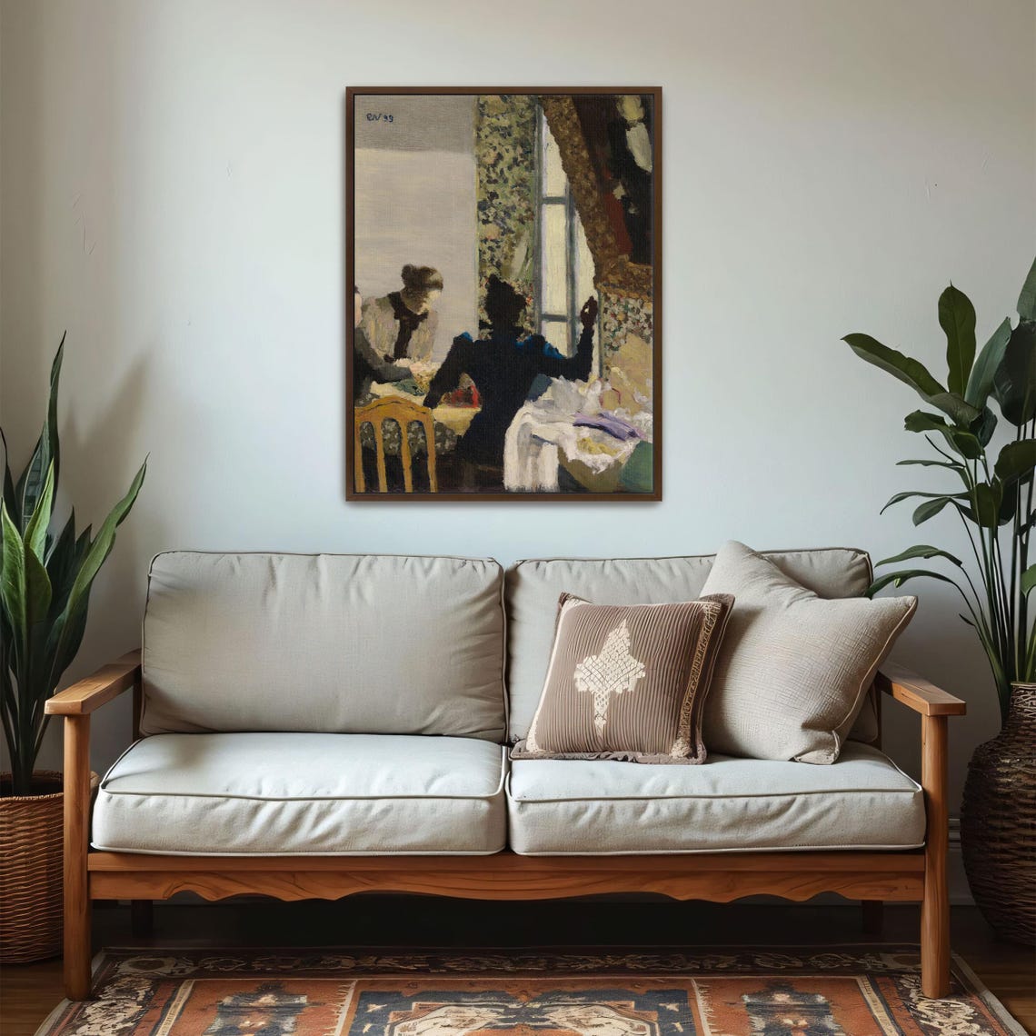 Two Women Sewing Together In A Sunlit Room Impressionist Poster - Image 5