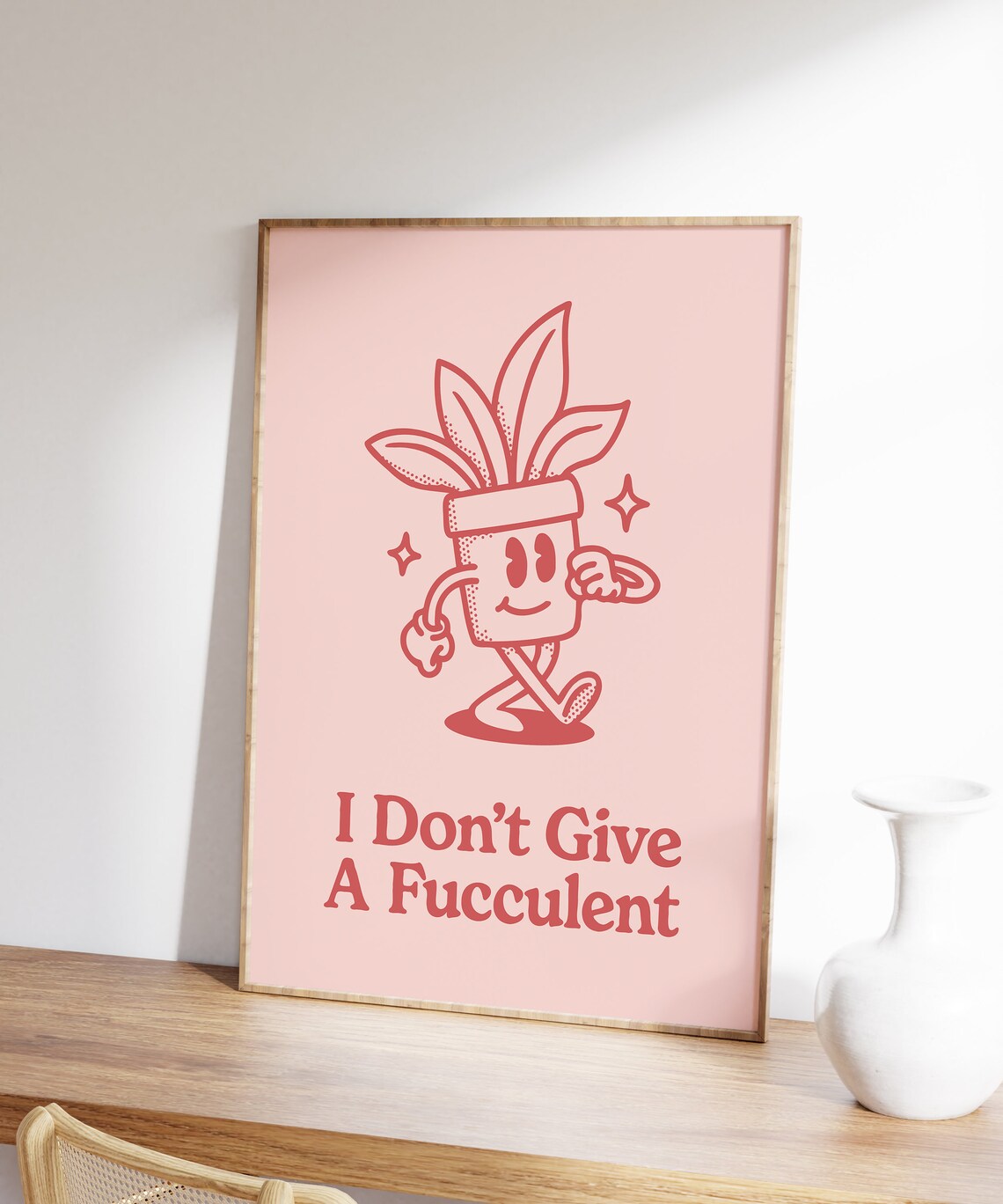 I Don't Give A Fucculent Funny Succulent Art Print - Image 4