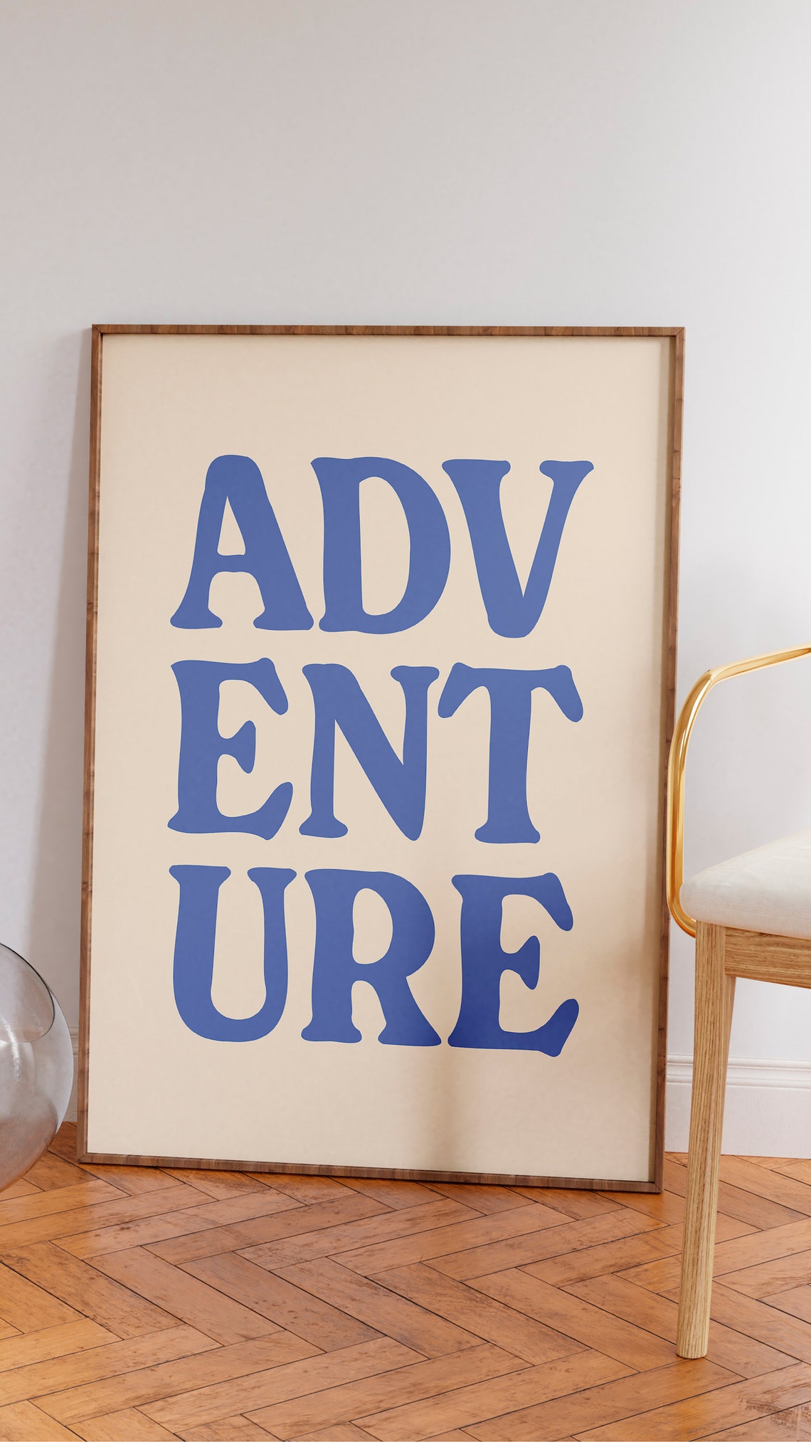 Adventure Stacked Blue Bold Typography Retro Wanderlust Quote Poster - Image 2