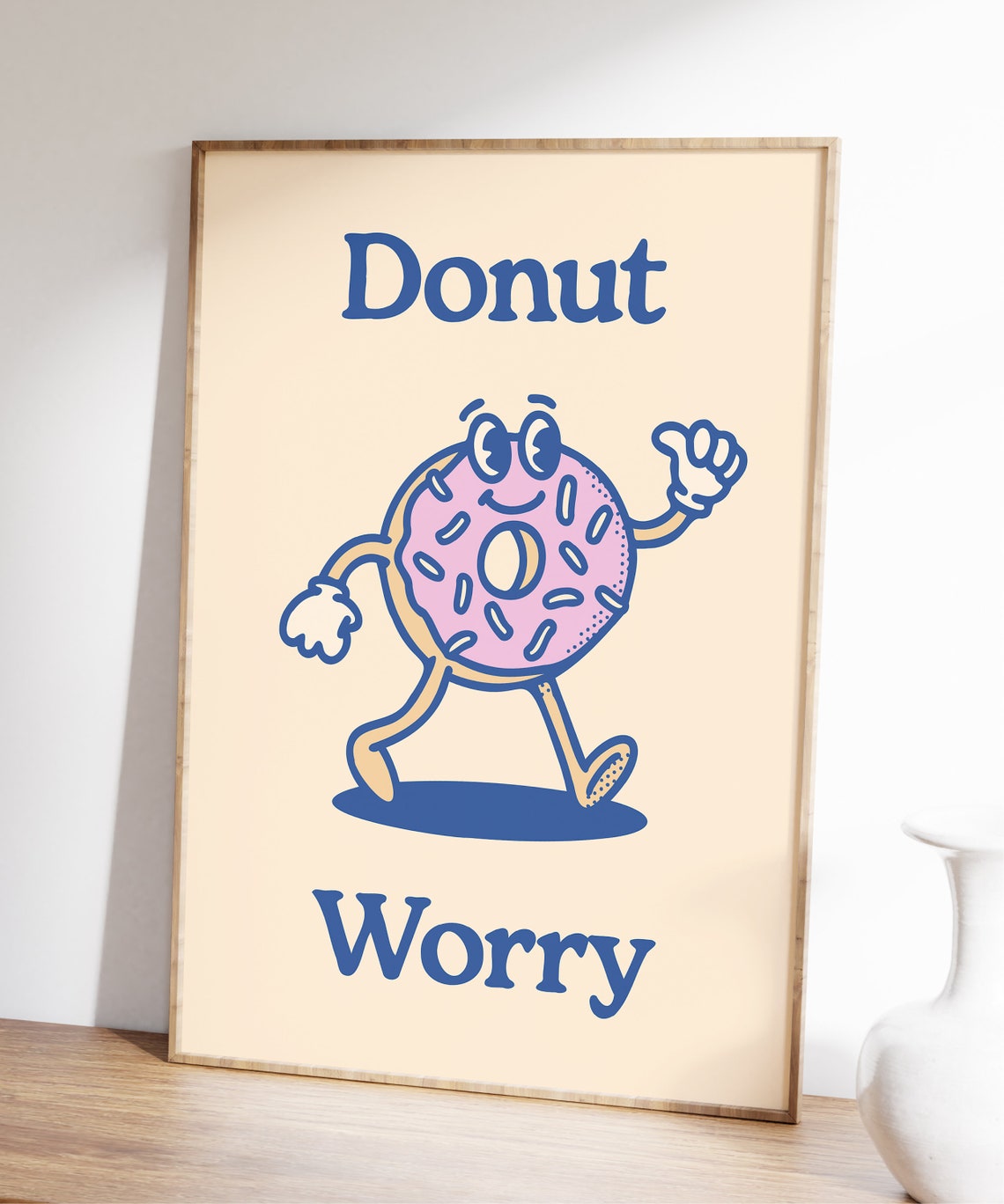 Donut Worry Retro Quote Art Print - Image 4